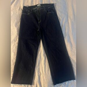 Women’s dark denim jeans Oliver Logan wide leg cropped